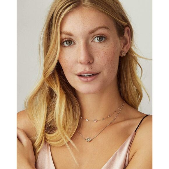 NWT! Kendra Scott Tessa Silver Stud Earrings in Dichroic Glass - Picture 4 of 5